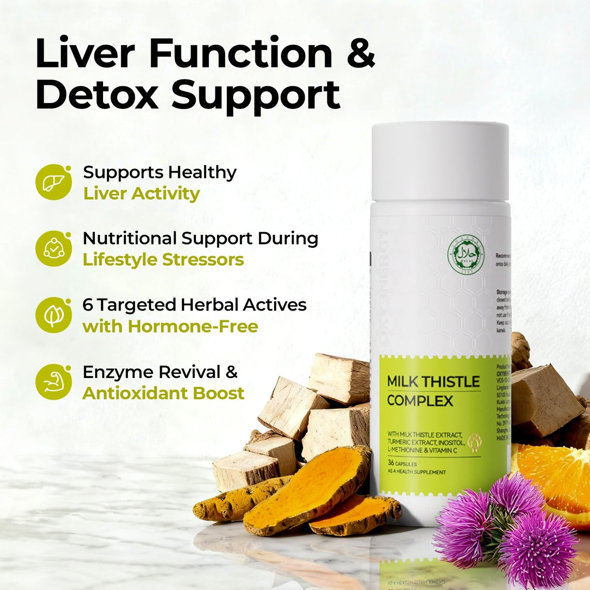 OXYENERGY Milk Thistle Liver Detox & Metabolism Boost