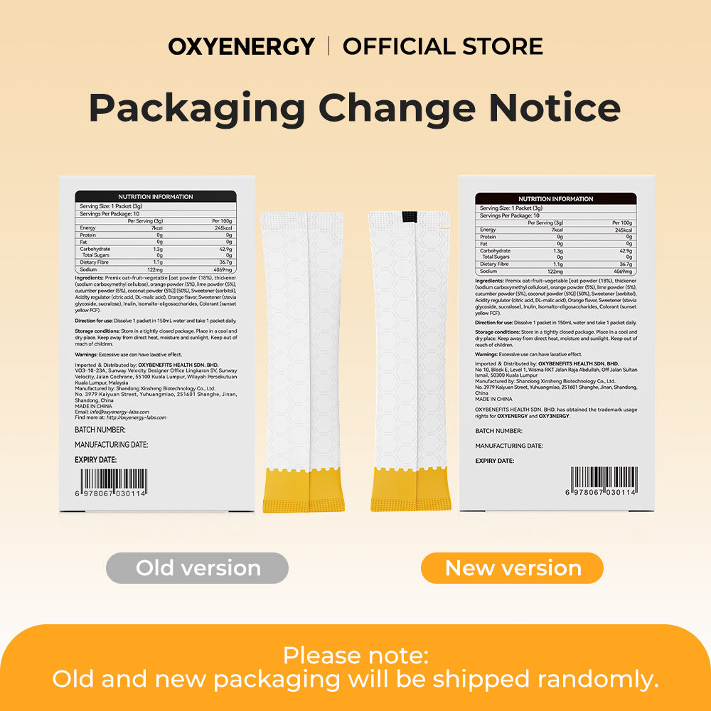 OXYENERGY Mixed Oat with Orange, Lime, Cucumber & Coconut Fiber