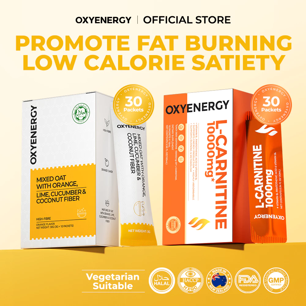l carnitine 10000mg Oxyenergy Complex Fiber Powder / L-Carnitine 10000mg Drinks – OXYENERGY.MY